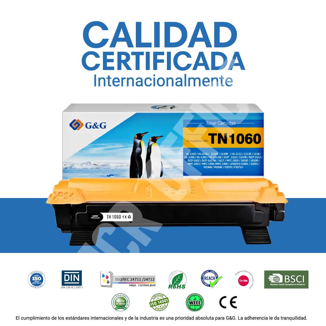 Toner Brother Tn1060 | Hl1110 - Hl1102 - Hl1202 - Hl1212 - 1602 - Negro Alternativo - Imagen 3