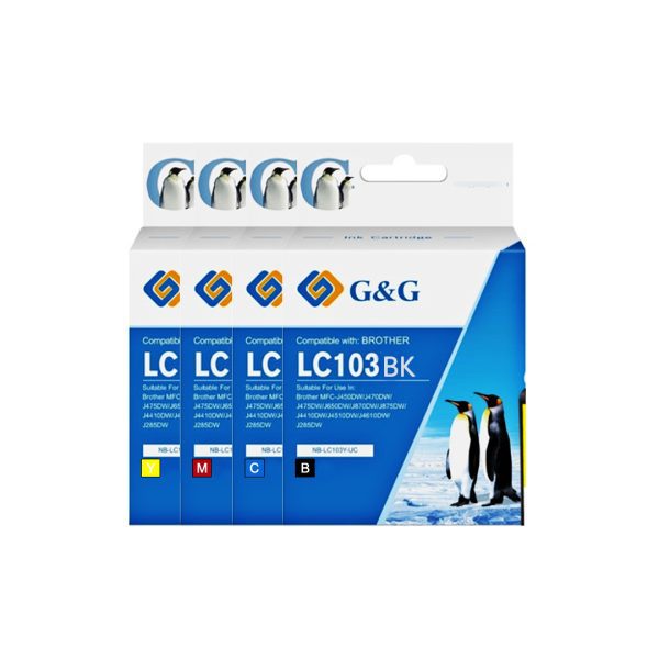 4 Refillable Ink Cartridges For Brother LC103 LC101 LC135 LC137 LC105 LC107 – 4 Colors