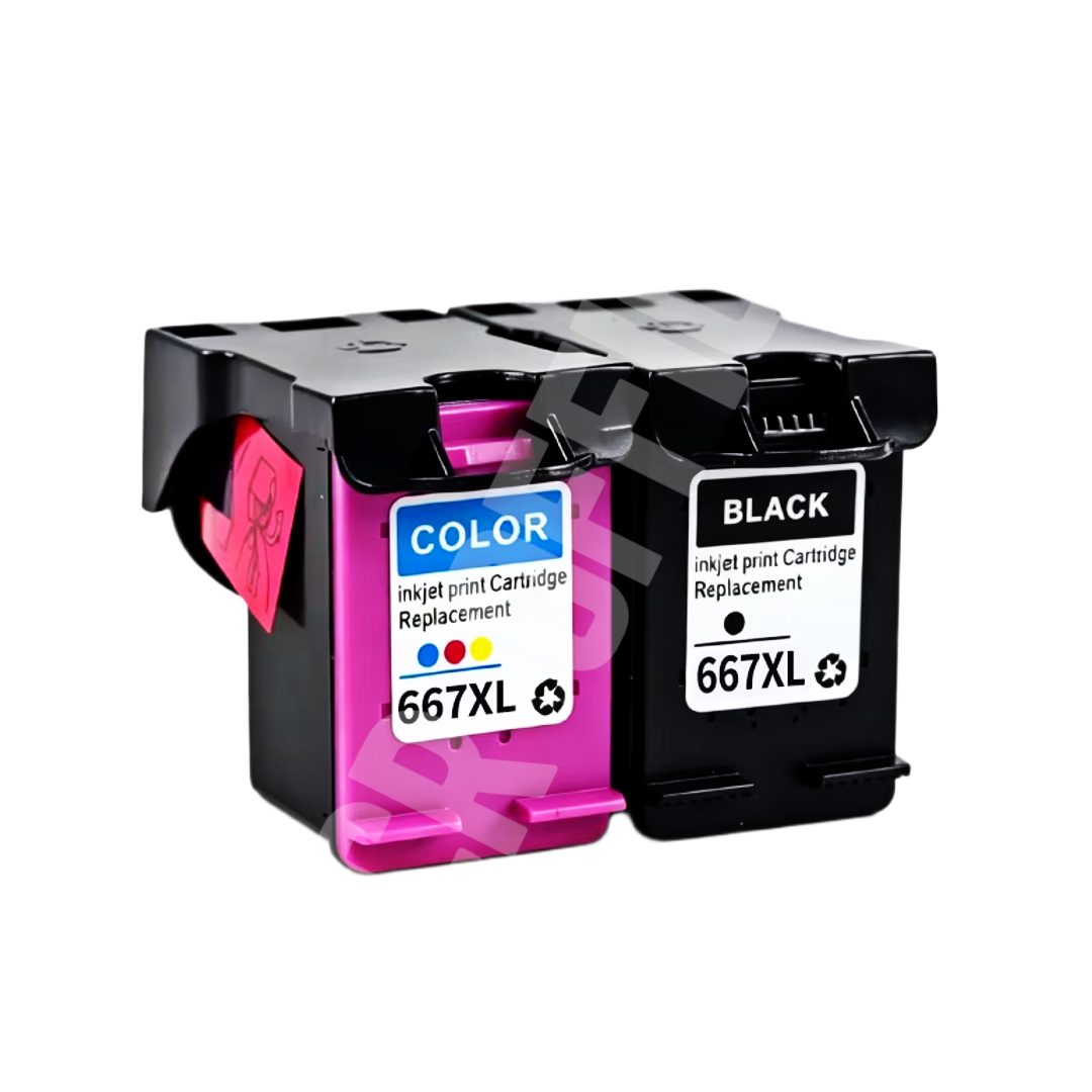 Pack Cartucho | Tinta Hp 667 XL – Hp 2700 – Hp 2374 – Hp 2375 Negro - Tricolor Alternativo - Imagen 5