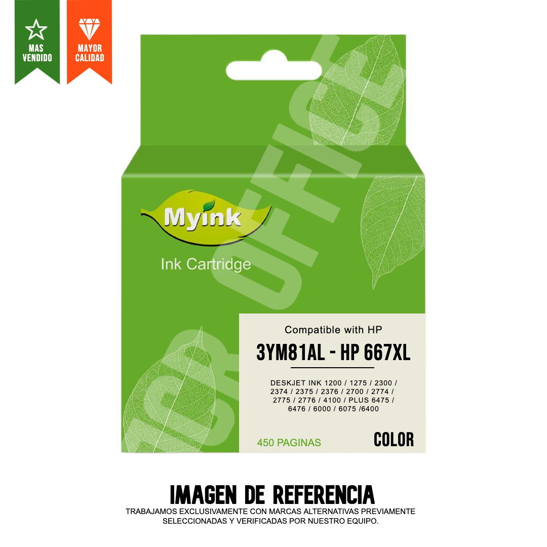 Pack Cartucho | Tinta Hp 667 XL – Hp 2700 – Hp 2374 – Hp 2375 Negro - Tricolor Alternativo - Imagen 3