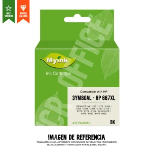 Cartucho | Tinta  Hp 667 XL - Hp 2700 Series - Hp 2374 - Hp 2375 - Hp 2775 - 2774 Negro Alternativo Premium