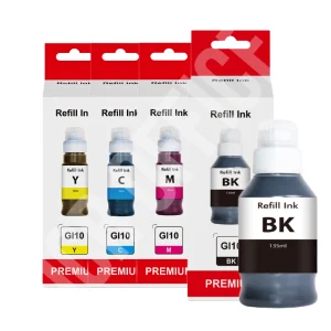 PACK - BOTELLA | 4 TINTA CANON GI-10 GM2010 G3010 G4010 G5010 6010 7010 ALTERNATIVO PREMIUM