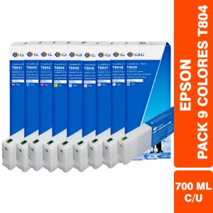 Pack Cartucho | Tinta Epson T804 Pigmentada / Surecolor Sc - P6000 - 7000 - 8000 - 9000 Alternativo Premium