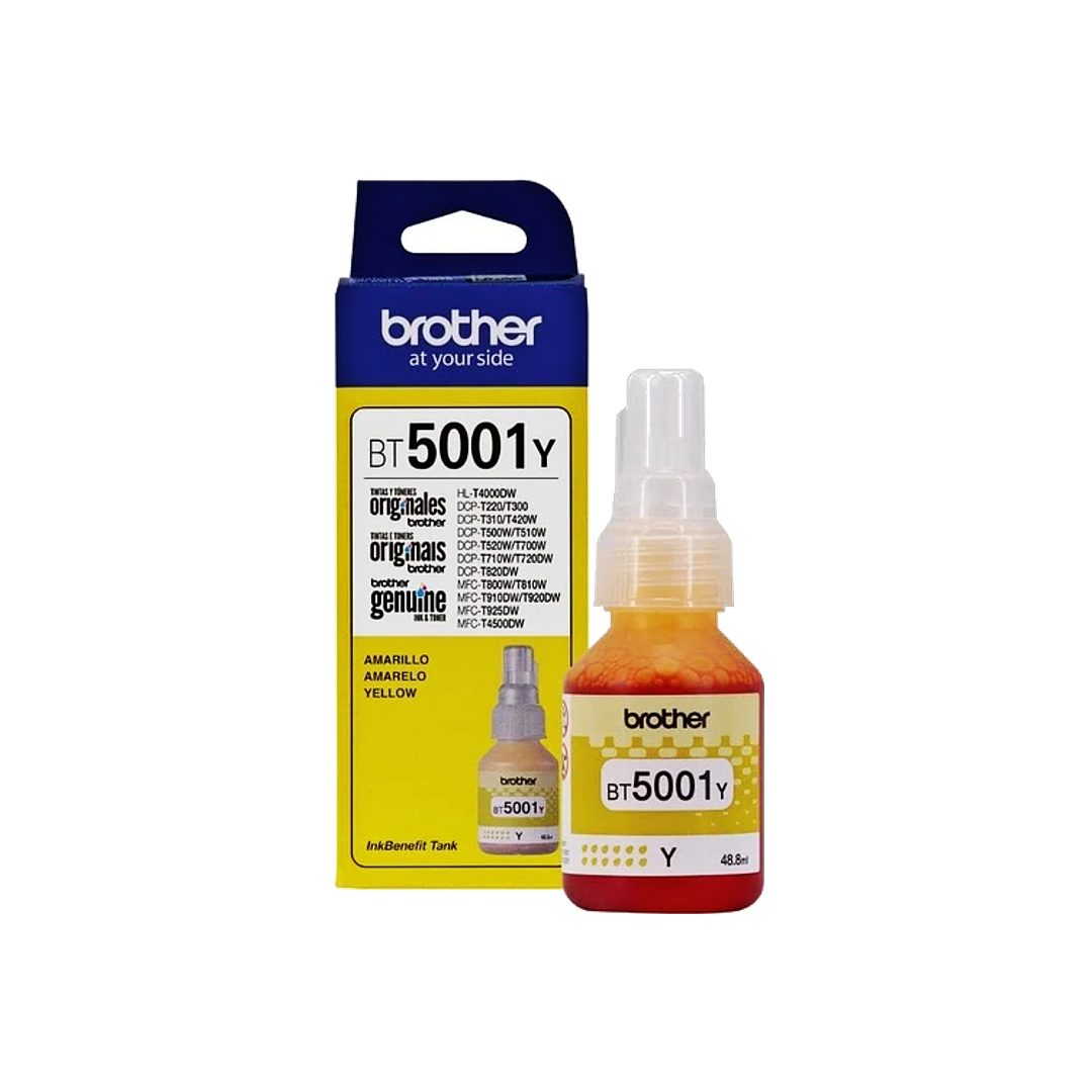 Botella | Tinta Brother Bt5001 Yellow Original / Dcpt310 - Dcpt510W - Dcpt710W - Mfct810W - Dcpt220 - Dcpt220 - Dcpt420W