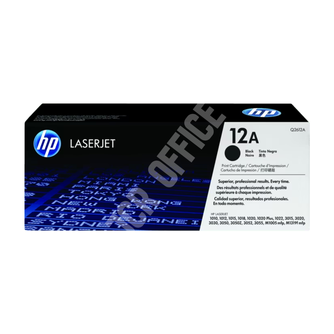 Toner Laser HP 12A | Q2612A – 1010 – 1012 – 1015 – 1018 – 1020 – 1022 – 3050 – Negro Original