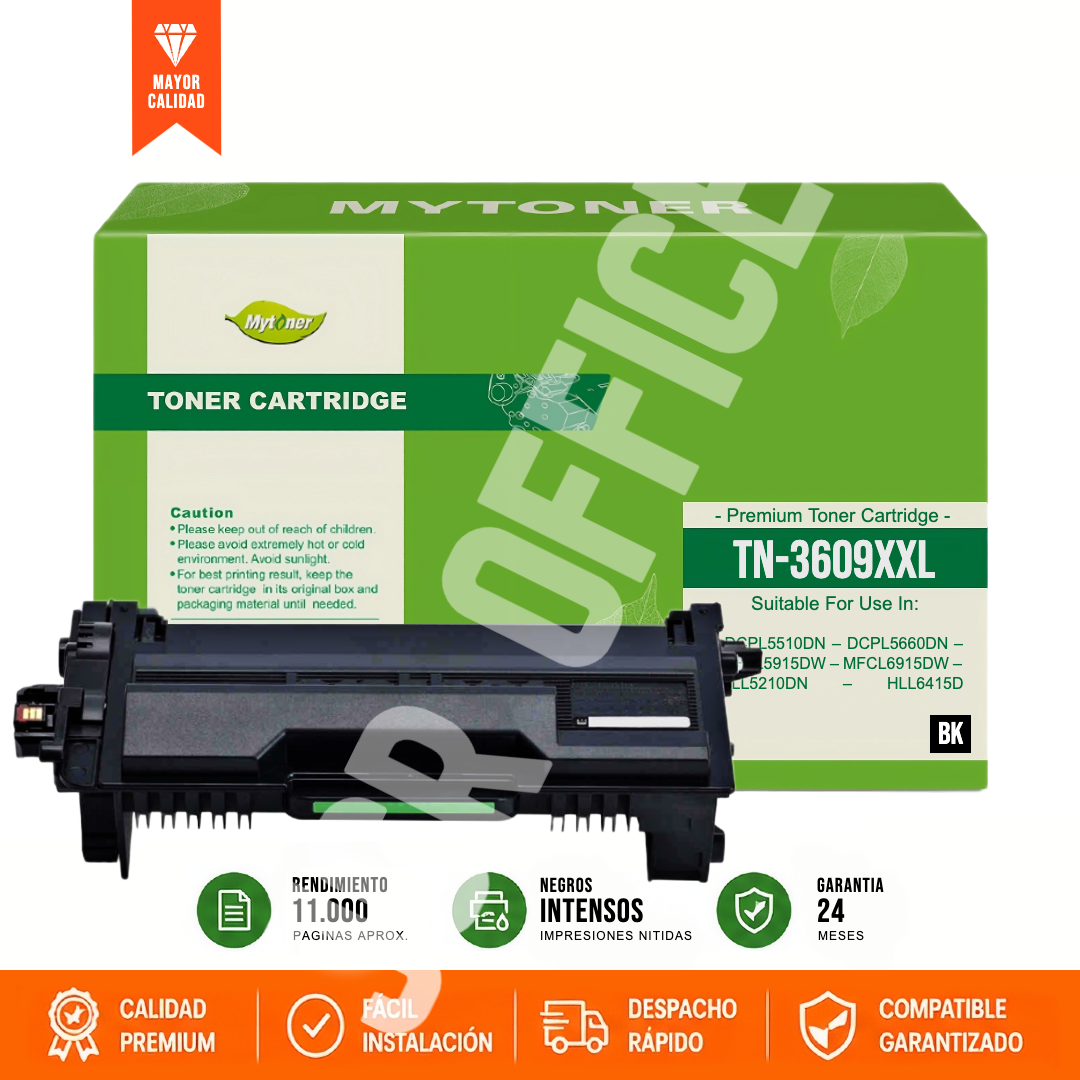 Toner Brother TN 3609 XXL | DCP L5510dn - L5660dn - L5915DW Negro Alternativo Premium