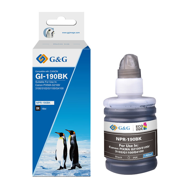 PACK - BOTELLA | TINTA CANON GI-190 BK - GI-190 COLORES PREMIUM ALTERNARTIVO - Imagen 2
