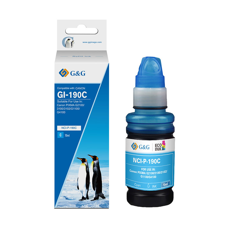 PACK - BOTELLA | TINTA CANON GI-190 BK - GI-190 COLORES PREMIUM ALTERNARTIVO - Imagen 3