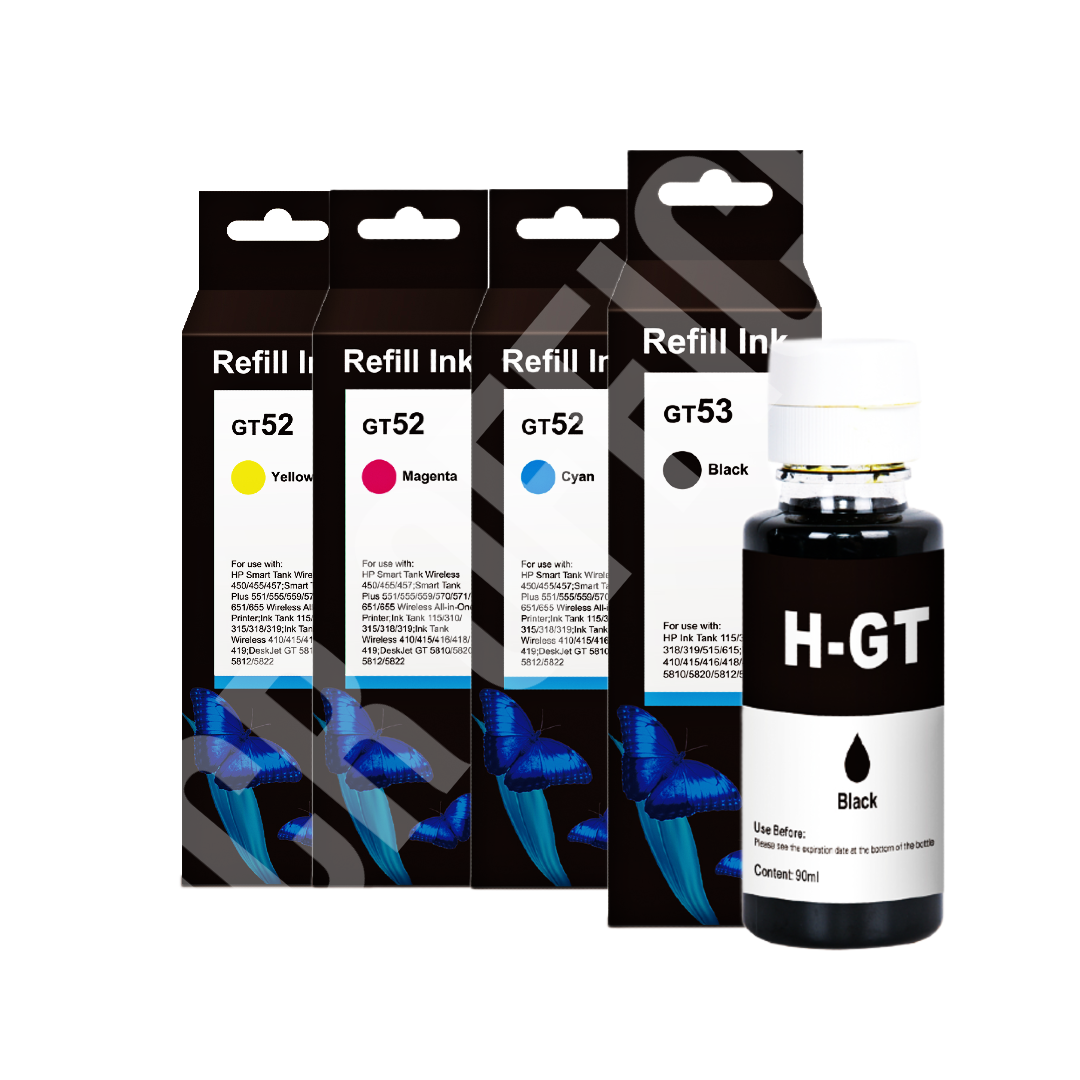 Botella | Tinta Kit 4 Hp Smart Tank Gt53 Gt52 - 315 415 515 530 Alternativo Premium
