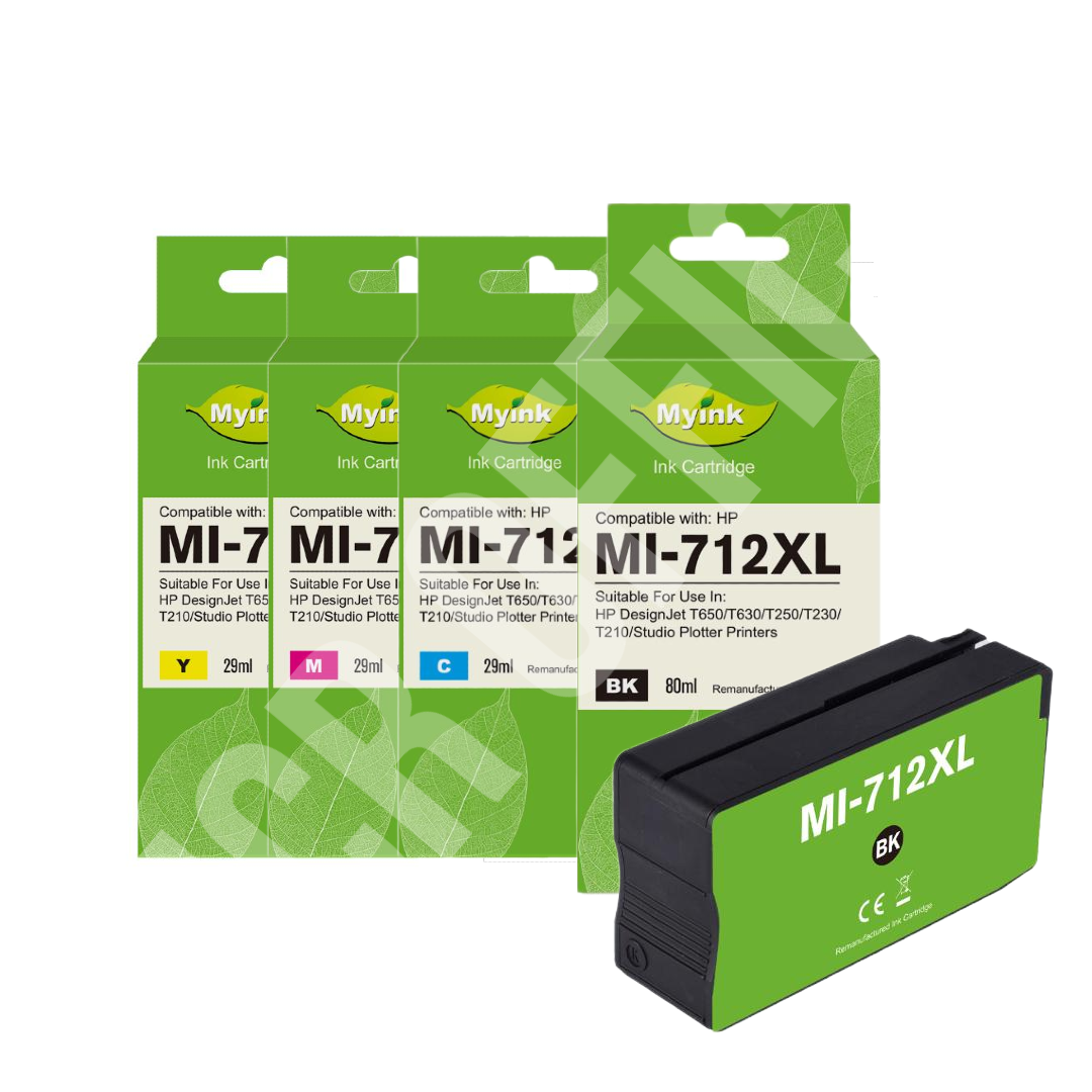 Pack Cartucho | Tinta Hp 712 XL - T210 - T230 - T250 - T630 - T650 PLOTTER Alternativo Premium