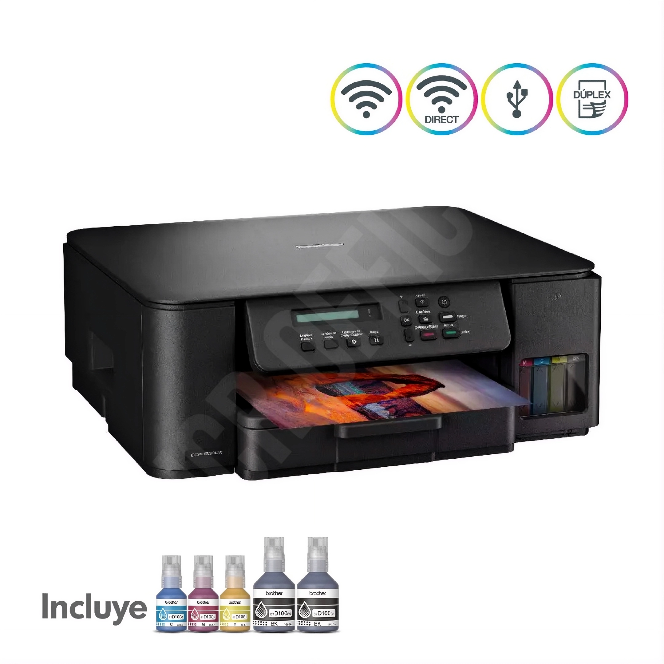 Impresora Multifuncional Brother Dcp T530dw Wifi Dúplex Negro Color, 27ppm, 1200dpi